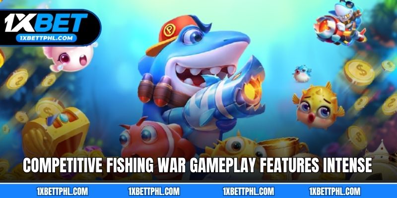 Competitive Fishing War gameplay features intense underwater